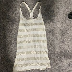 Vs gold stripe lace back tank